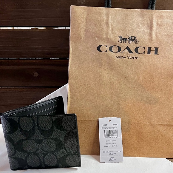 Mens, Wallet, Coach - Picture 1 of 3
